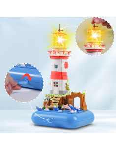 Set de Construcción Faro Musical 909 PCS Bibilock Rosa 2