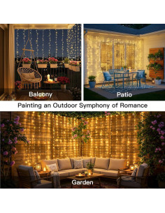 Luces de Cortina LED Suddus 200 Bombillas Blanco Cálido 2