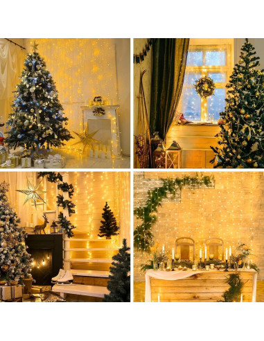 Luces de Cortina LED Suddus 200 Bombillas Blanco Cálido