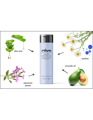Leche Limpiadora Facial Raya Azulen 150 ml | Sin Jabón | Piel Sensible