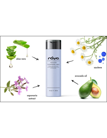 Leche Limpiadora Facial Raya Azulen 150 ml | Sin Jabón | Piel Sensible