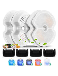 Paquete de 4 Filtros de Reemplazo y 4 Filtros de Bomba RUI