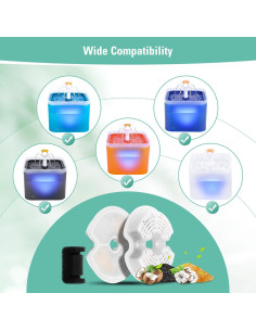 Paquete de 4 Filtros de Reemplazo y 4 Filtros de Bomba RUI 2