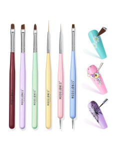 Juego de Pinceles para Arte de Uñas Modelones - 6 Piezas
