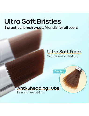 Juego de Pinceles para Arte de Uñas Modelones - 6 Piezas