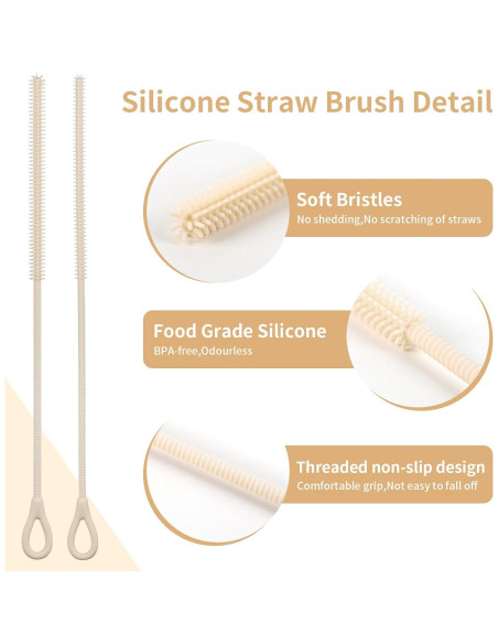 Set de 2 Cepillos Limpiadores de Pajitas Cabipeove 25cm