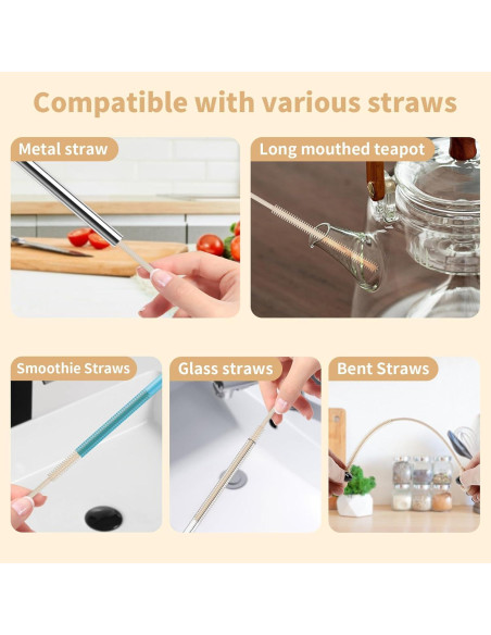 Set de 2 Cepillos Limpiadores de Pajitas Cabipeove 25cm