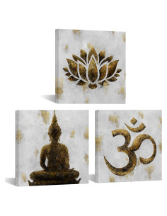Juego de 3 Piezas Arte Zen iKNOW FOTO Lienzo 30x30 cm