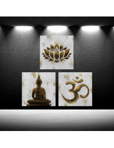 Juego de 3 Piezas Arte Zen iKNOW FOTO Lienzo 30x30 cm 2