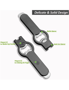 Abrebotellas y abridor de latas Openpro 2 en 1, acero inoxidable 2
