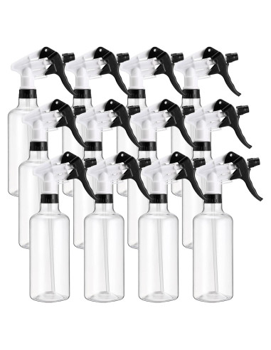 12 Botellas de Spray Reutilizables Eccliy 500 ml para Limpieza