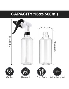 12 Botellas de Spray Reutilizables Eccliy 500 ml para Limpieza 2