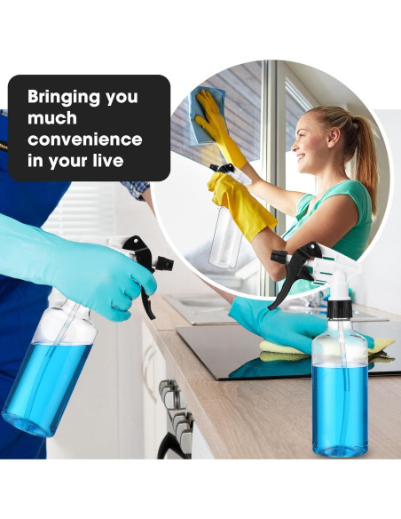 12 Botellas de Spray Reutilizables Eccliy 500 ml para Limpieza