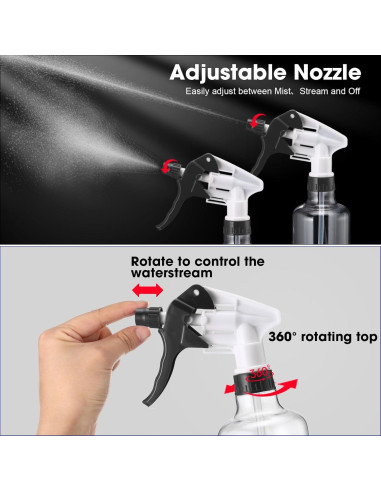 12 Botellas de Spray Reutilizables Eccliy 500 ml para Limpieza