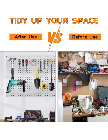 Ganchos para Tablero Perforado Onsski 5cm - 25 Pcs Metal