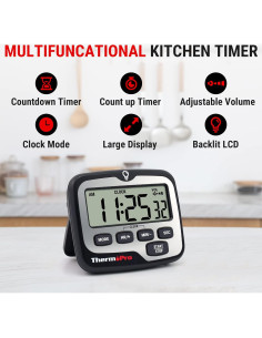Temporizador Digital ThermoPro TM01 con Retroiluminación Táctil 2