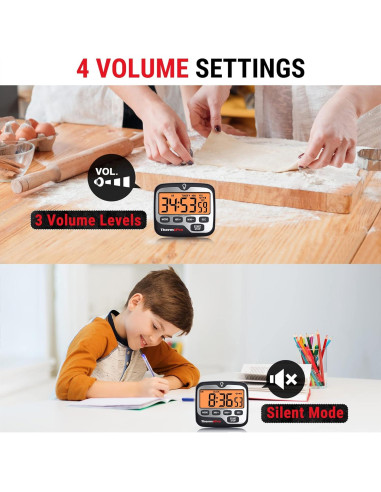 Temporizador Digital ThermoPro TM01 con Retroiluminación Táctil