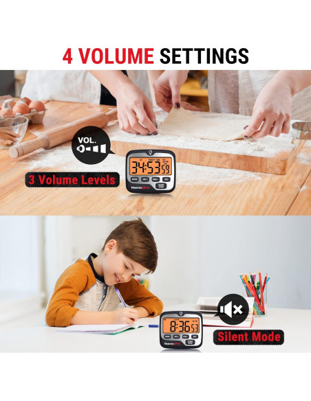 Temporizador Digital ThermoPro TM01 con Retroiluminación Táctil