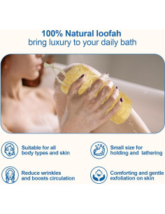 Esponjas de Lufa Natural AhaTopia 15 cm - 4 Paquetes Exfoliantes 2