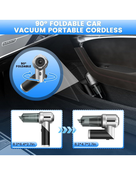 Aspiradora de Coche Portátil CHUMPOSH 18000PA Sin Cable 4 en 1