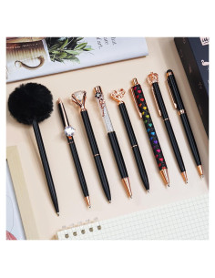 Set de 8 Bolígrafos WEMATE de Metal con Punta Media 1mm