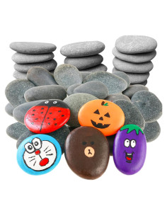 30 Rocas Naturales para Pintar KvyusFlourish 5-8 cm Gris