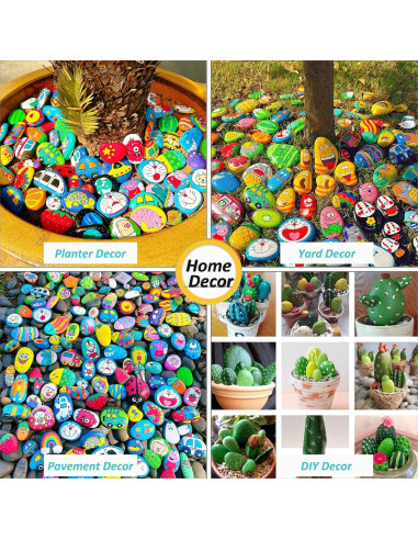 30 Rocas Naturales para Pintar KvyusFlourish 5-8 cm Gris