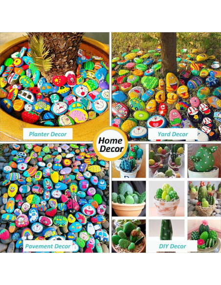 30 Rocas Naturales para Pintar KvyusFlourish 5-8 cm Gris