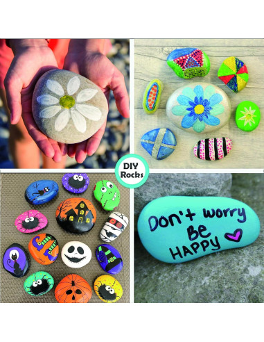 30 Rocas Naturales para Pintar KvyusFlourish 5-8 cm Gris