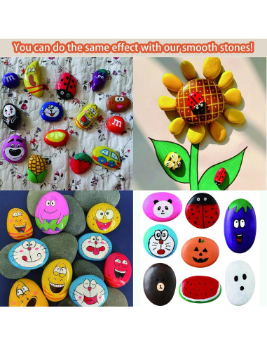 30 Rocas Naturales para Pintar KvyusFlourish 5-8 cm Gris