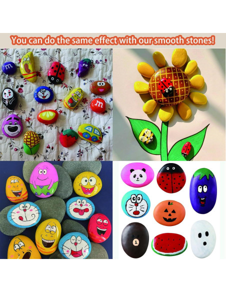 30 Rocas Naturales para Pintar KvyusFlourish 5-8 cm Gris