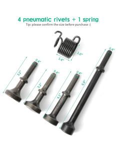 Kit de 5 Puntas de Martillo Neumático Anndason - Acero Aleado 2