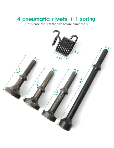 Kit de 5 Puntas de Martillo Neumático Anndason - Acero Aleado