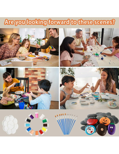 30 Rocas Naturales para Pintar KvyusFlourish 5-8 cm Gris