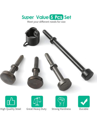 Kit de 5 Puntas de Martillo Neumático Anndason - Acero Aleado