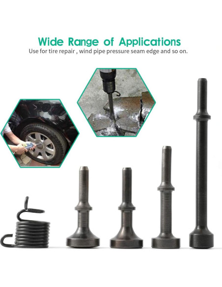 Kit de 5 Puntas de Martillo Neumático Anndason - Acero Aleado