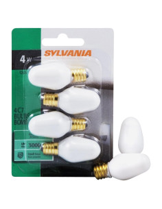 Bombilla Incandescente C7 SYLVANIA 4W E12 15 Lúmenes Mate - 4 Unidades