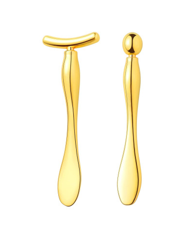 Aplicador de Crema para Ojos Pimoys - Rodillo Facial Oro 9.6 cm