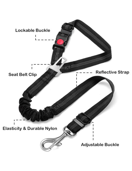 Arnés de Cinturón de Seguridad para Perros Bwogue Azul 1pieza