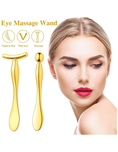 Aplicador de Crema para Ojos Pimoys - Rodillo Facial Oro 9.6 cm