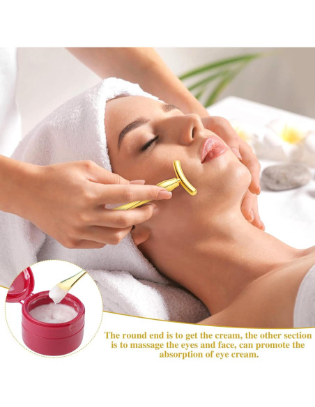 Aplicador de Crema para Ojos Pimoys - Rodillo Facial Oro 9.6 cm