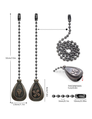 Juego de Cadenas de Tirar Dotlite para Ventilador de Techo 30.48cm