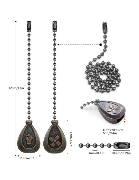 Juego de Cadenas de Tirar Dotlite para Ventilador de Techo 30.48cm