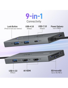 Estación de Acoplamiento USB-C 9-en-1 Acer con 2 HDMI 4K 2