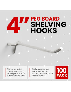 Paquete de 100 ganchos J para tablero de clavijas Servicio Mejor 2