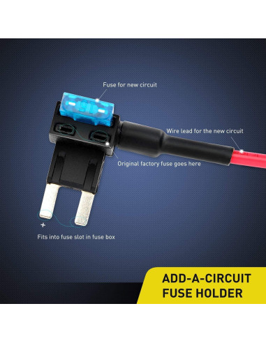 Adaptador de Fusible Tap Nilight 50034R 10PCS + 120 Fusibles Mini