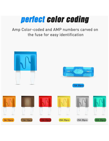 Adaptador de Fusible Tap Nilight 50034R 10PCS + 120 Fusibles Mini