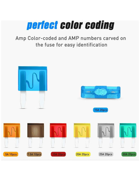 Adaptador de Fusible Tap Nilight 50034R 10PCS + 120 Fusibles Mini