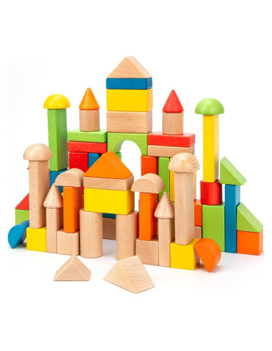 Juego de Bloques de Madera Timfuis - 80 Piezas Educativas