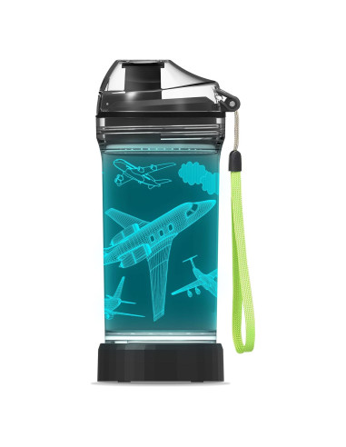 Botella de Agua OkiyiD 14 OZ para Niños con Luz LED 3D - Avián
